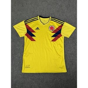 Adidas Colombia 2018 World Cup Football Shirt Mens Medium Yellow Soccer Jersey